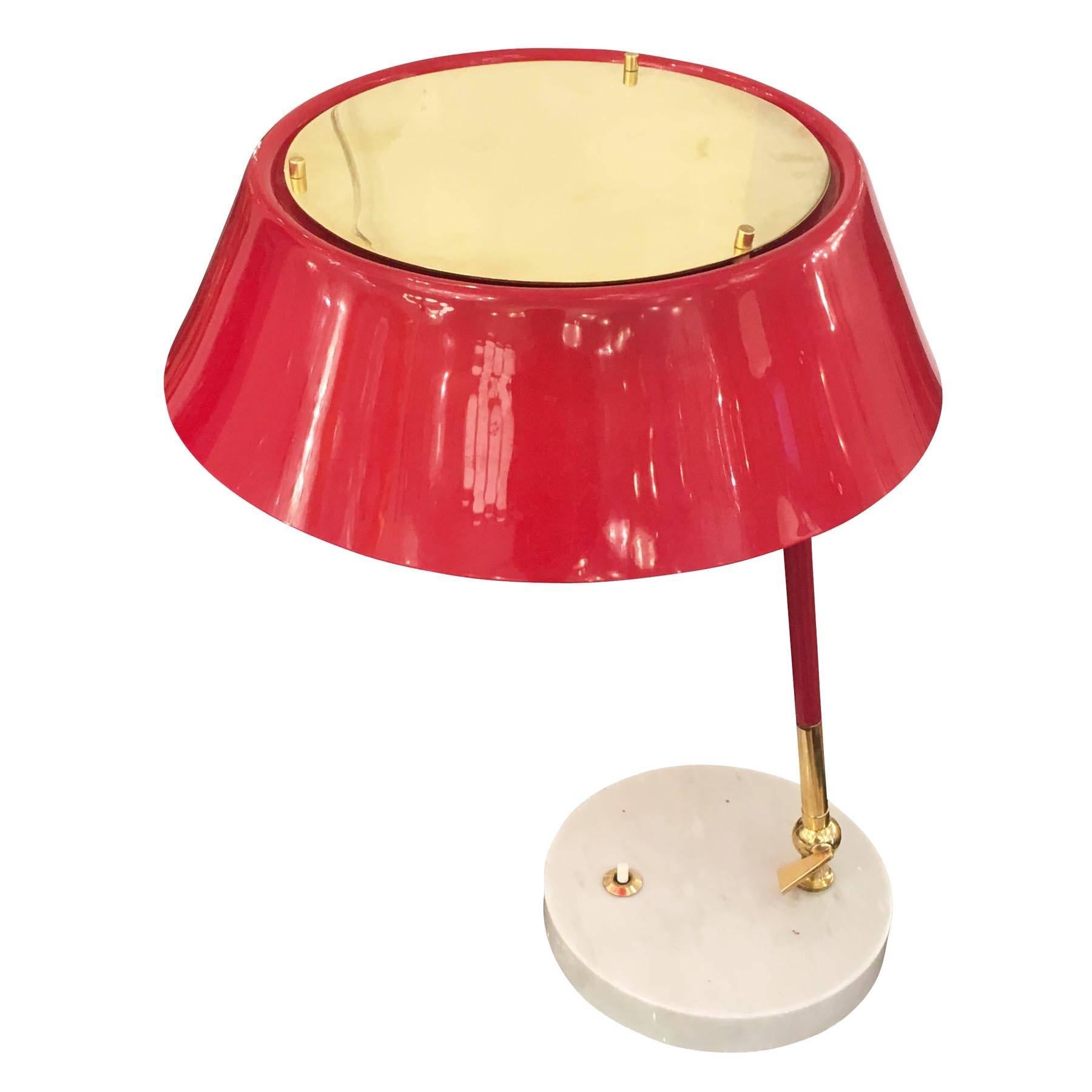 Red Adjustable Desk Lamp by Stilux, Italy, 1950s
