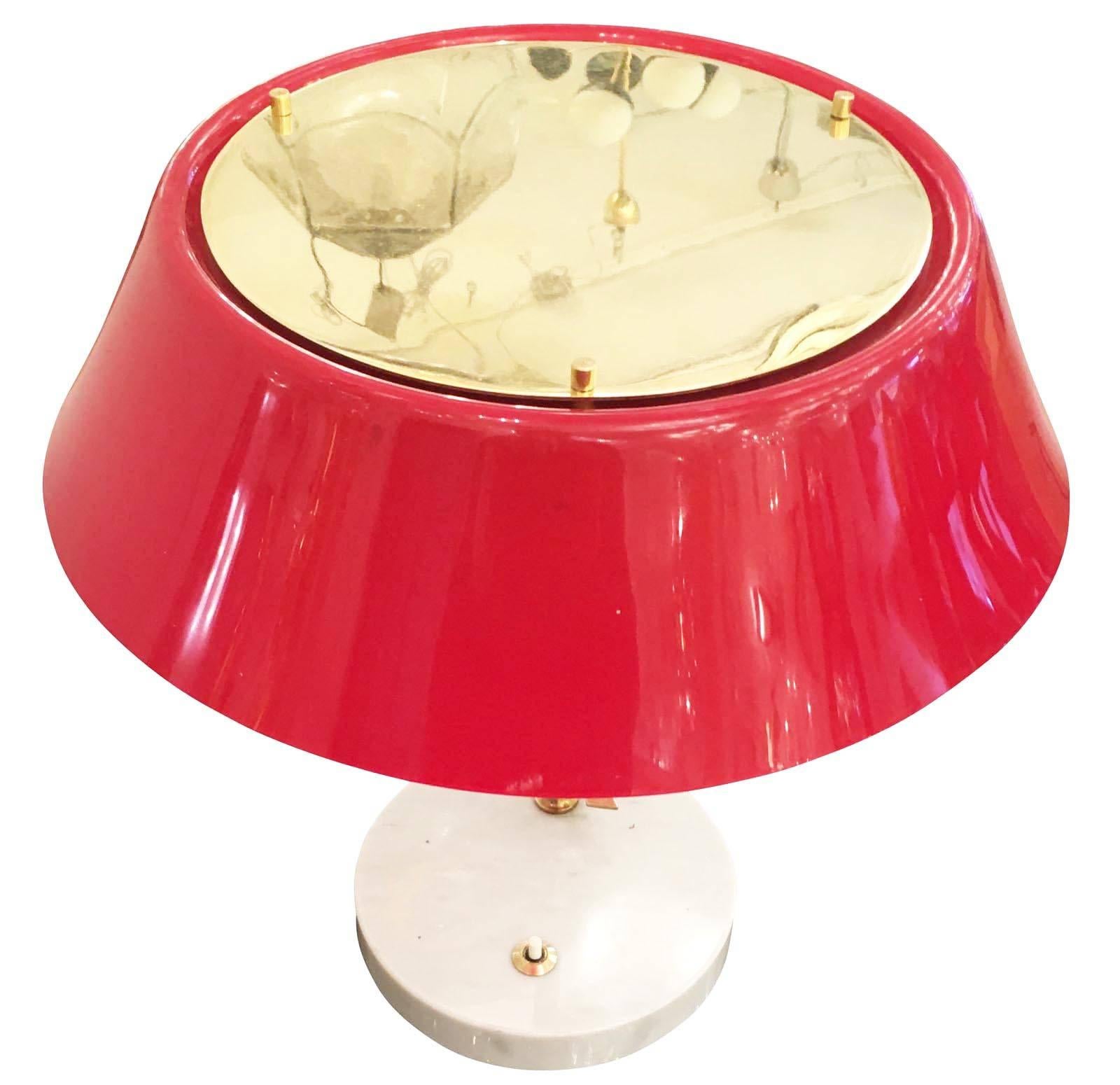Italian Red Adjustable Desk Lamp by Stilux, Italy, 1950s