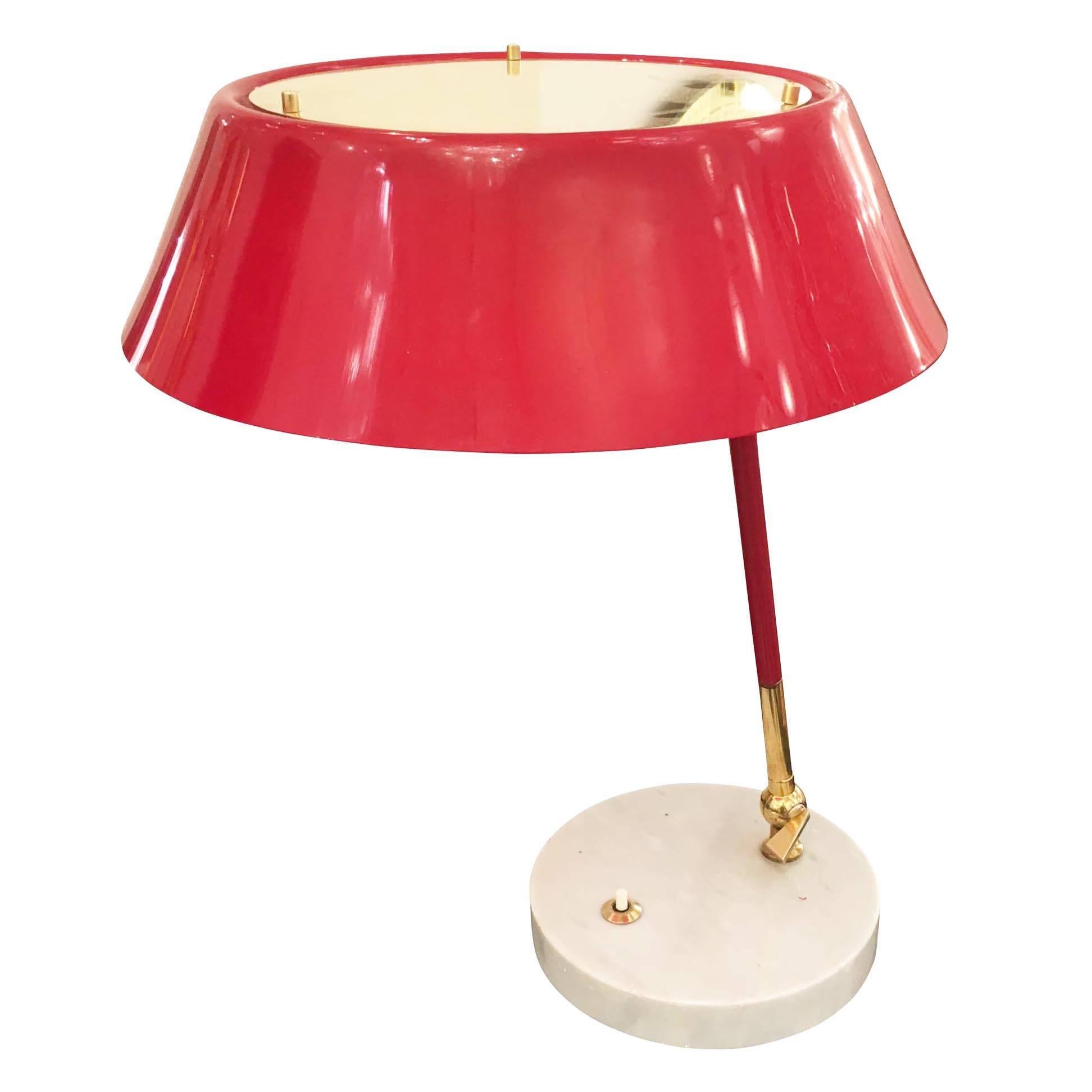 Red Adjustable Desk Lamp by Stilux, Italy, 1950s 1
