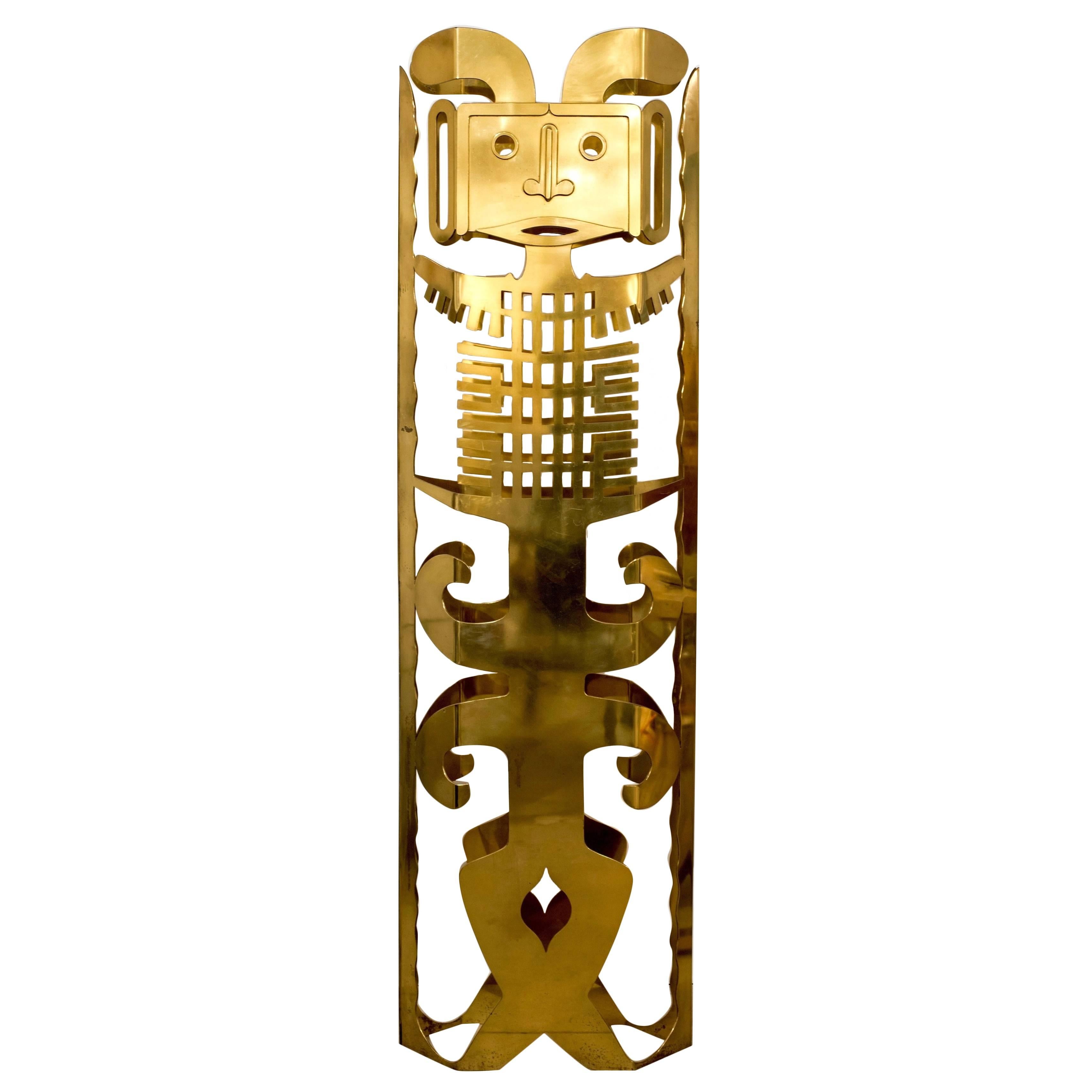 Brass Totem Sculpture by Robert Zeidman