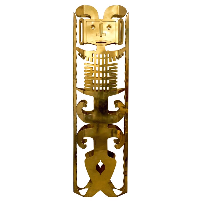 Brass Totem Sculpture by Robert Zeidman For Sale