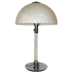 George W. Hansen Glass and Chrome Table Lamp