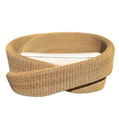 Loveseat Knotty Indoor-Outdoor Armchair, Rattan with Footrest or Ottoman 6