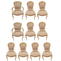 Stately Set of Ten French Style Dining Chairs 8