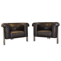 Pair of Swiss de Sede Executive Lounge Armchairs, 1980s 1