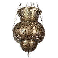 Large Moroccan Brass Pendant 10