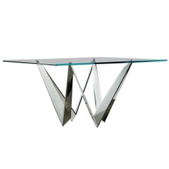 Starway Table in Polished Mirror Stainless Steel Base
