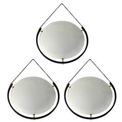 Set of Round Italian Floating Mirrors 6
