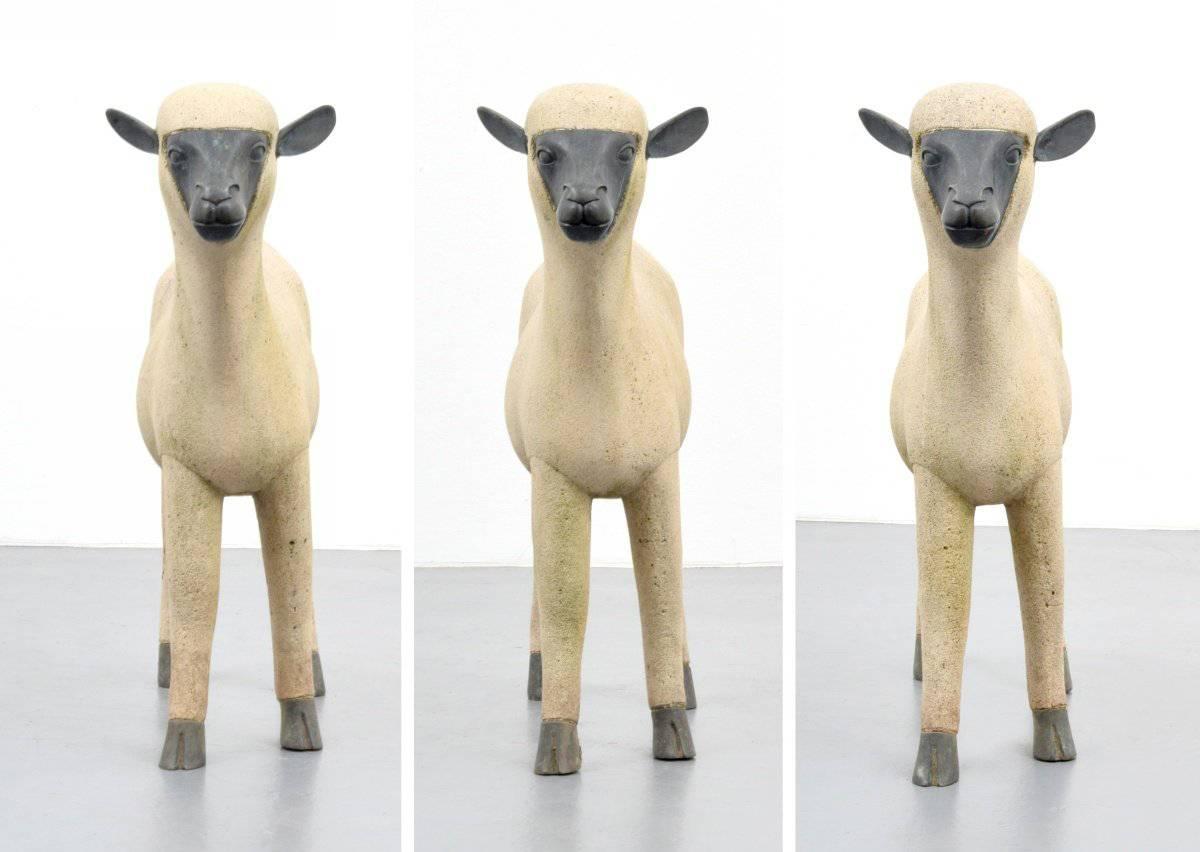 Bronze Francois-Xavier Lalanne Sheep, Flock of Five For Sale