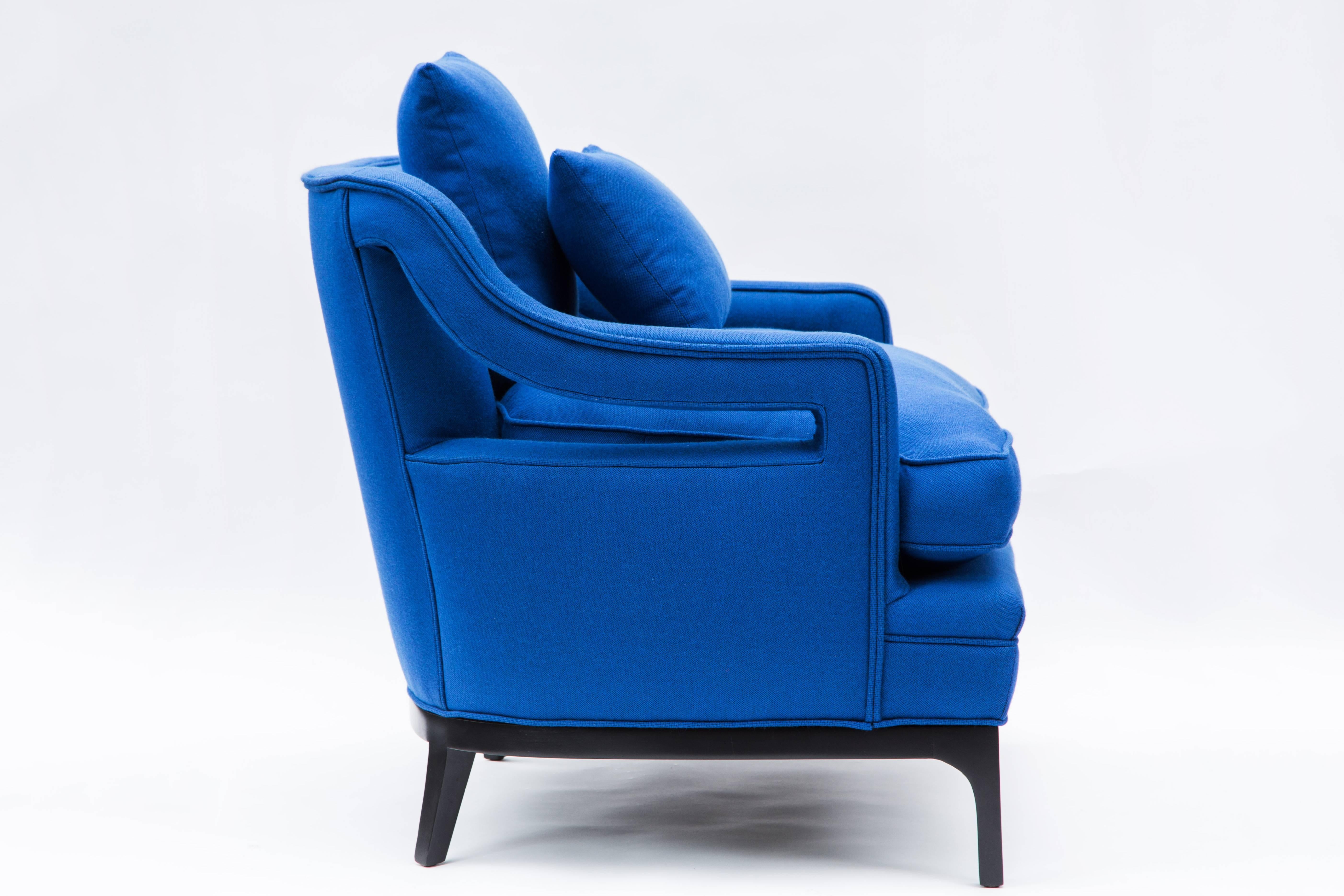 Mid-Century Modern Pair of 1960s Club Chairs in the Style of James Mont