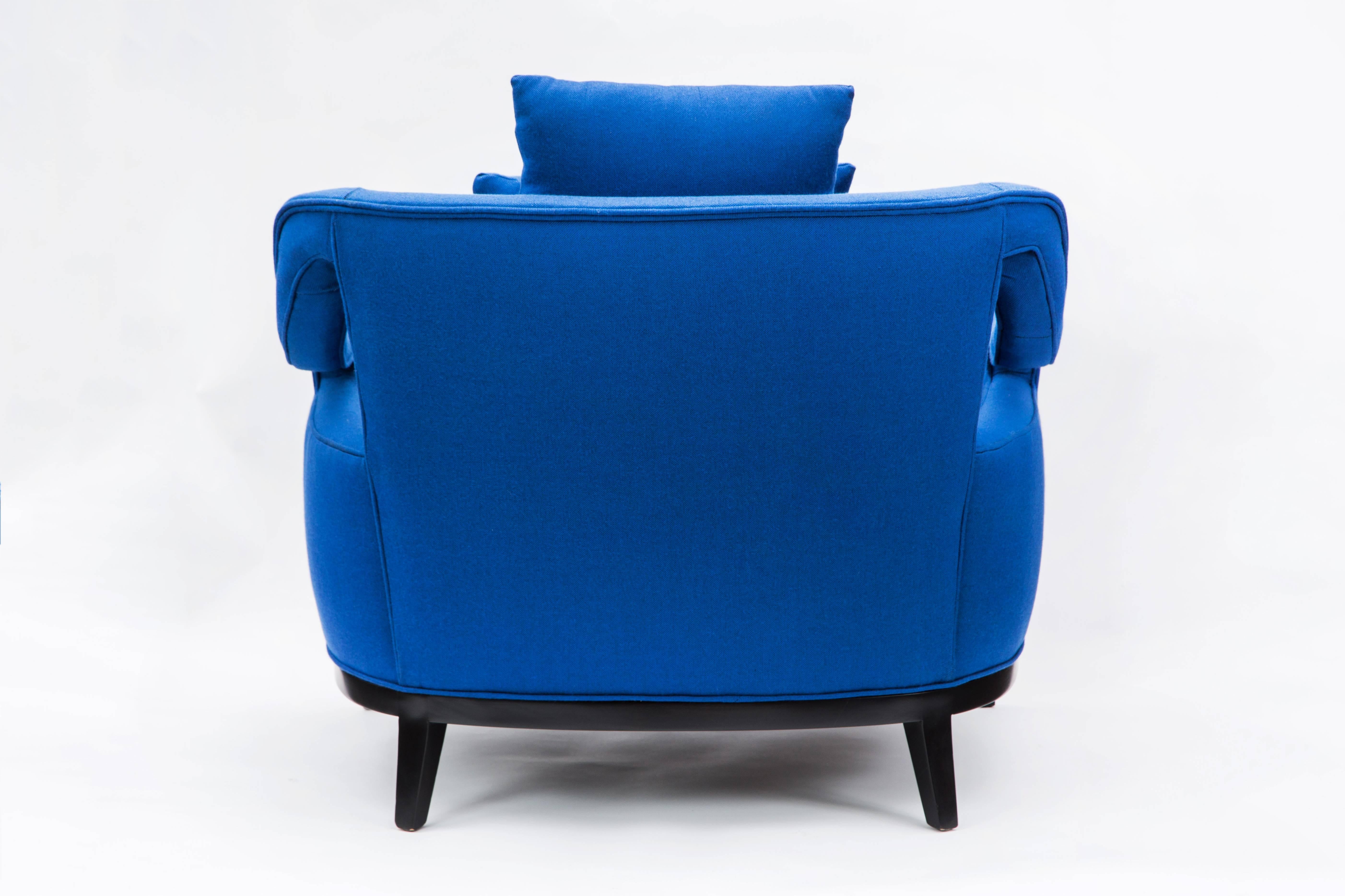 American Pair of 1960s Club Chairs in the Style of James Mont
