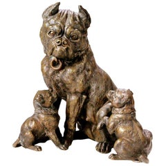 Antique Bronze Bulldog Humidor