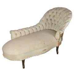 French 19th Century Tufted Right Armed Chaise Longue