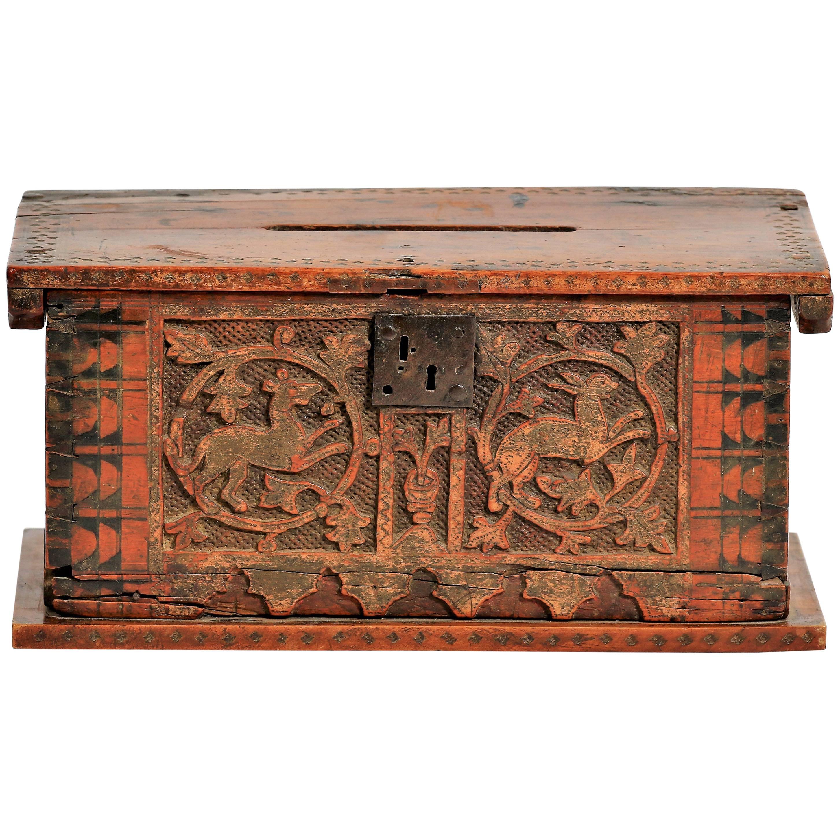 Very Rare Casket Minnekästchen or Box, Germany or Italy, 15th Century