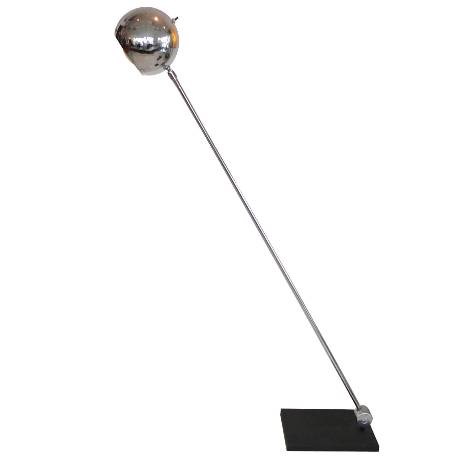 Sonneman Chrome Eyeball Articulating Floor Lamp en vente
