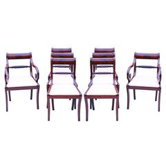 Antique Regency Mahogany Set of Eight Dining Chairs