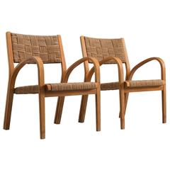 Attributed Giuseppe Pagano Rope Lounge Chairs with Ottomans 10