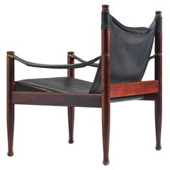 Erik Wørts Safari Lounge Chairs in Rosewood and Leather