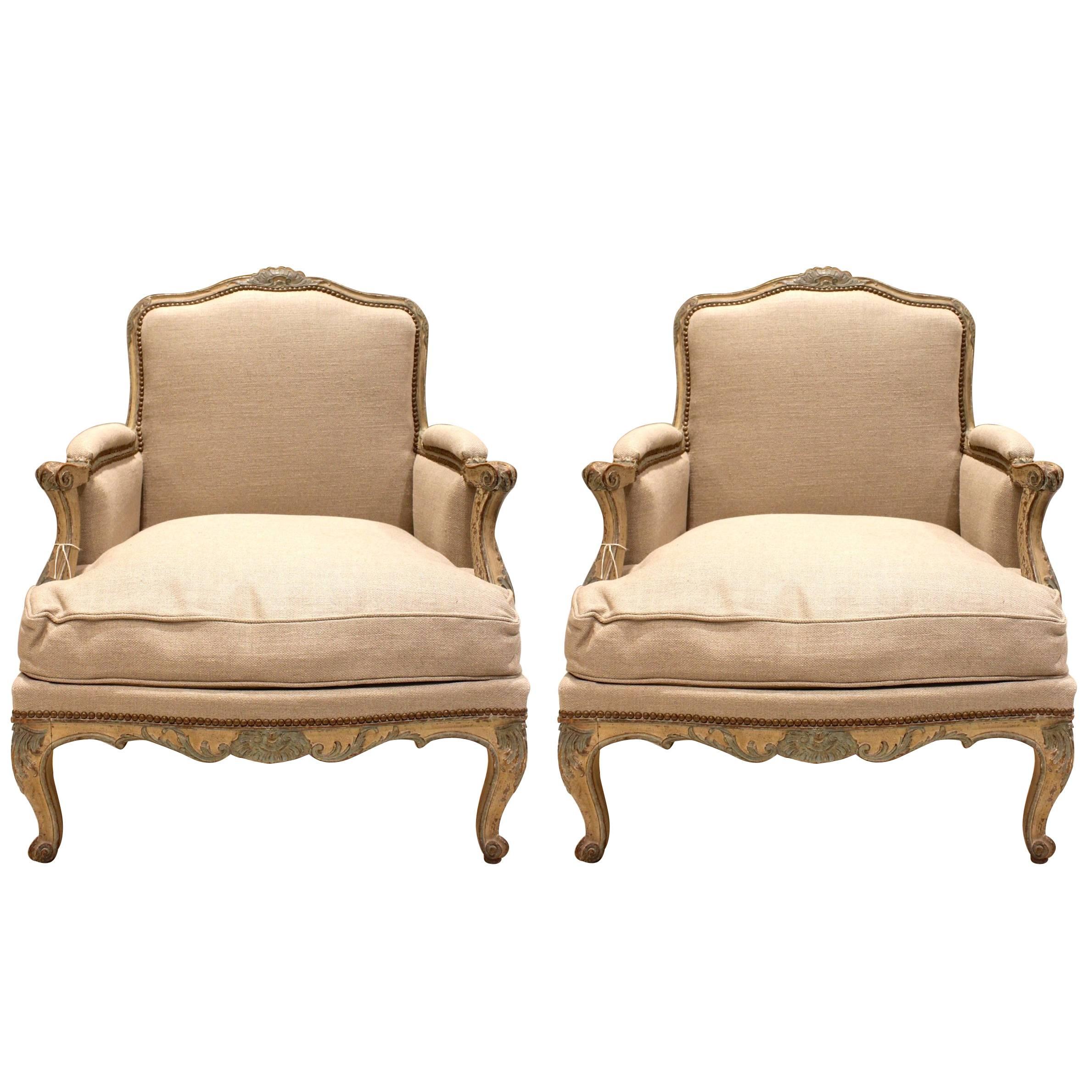 Early 19th Century Pair of Louis XV Bergeres