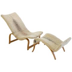 Early and Rare Bruno Mathsson Model 36 Easy Chair with Footrest 4