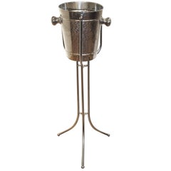 Retro Chrome Champagne Bucket with Stand