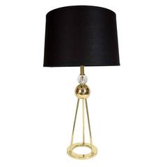 Sculptural Mid-Century Modernist Tripod Lamp in Brass with Glass Ball Accent 7