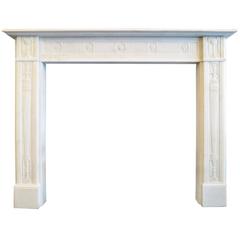 Fine George III Statuary White Marble Fireplace Mantel 9