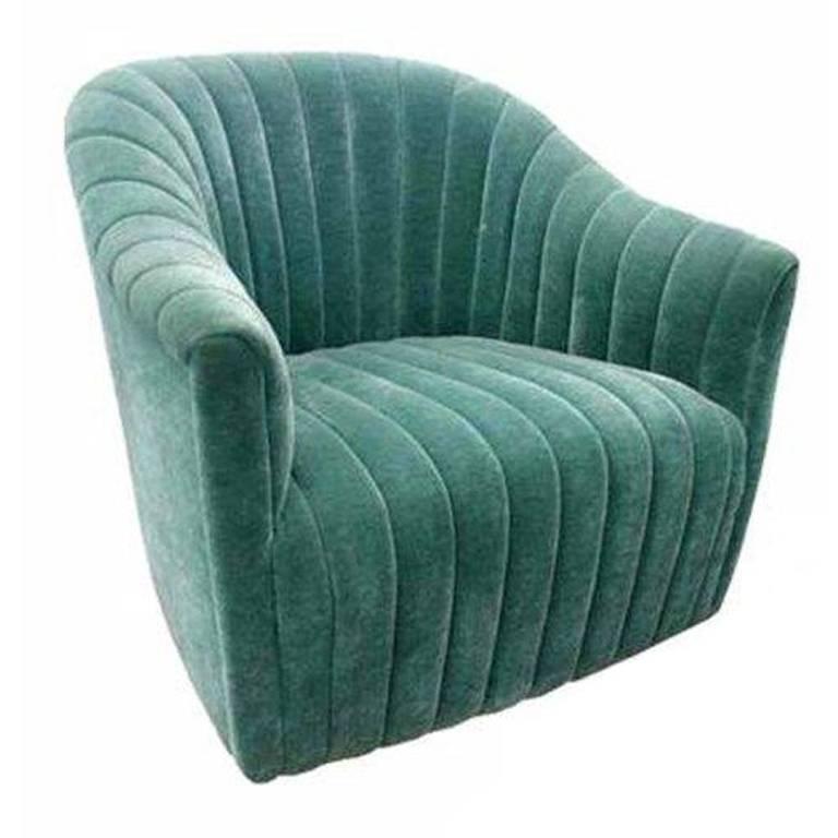 1 Ward Bennett For Brickell Green Mohair Lounge Chair 