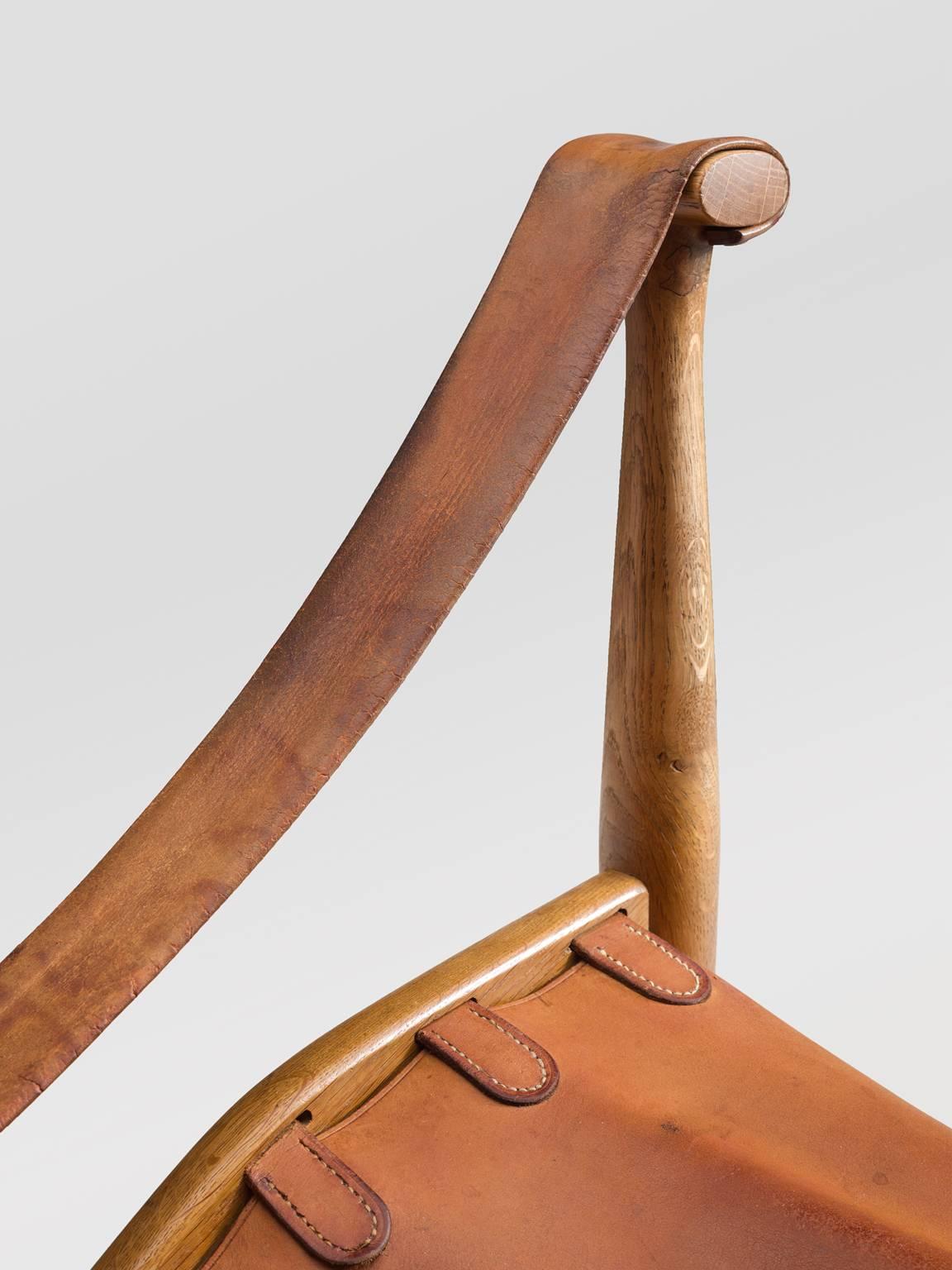 Danish Mogens Voltelen Cognac Copenhagen Chair