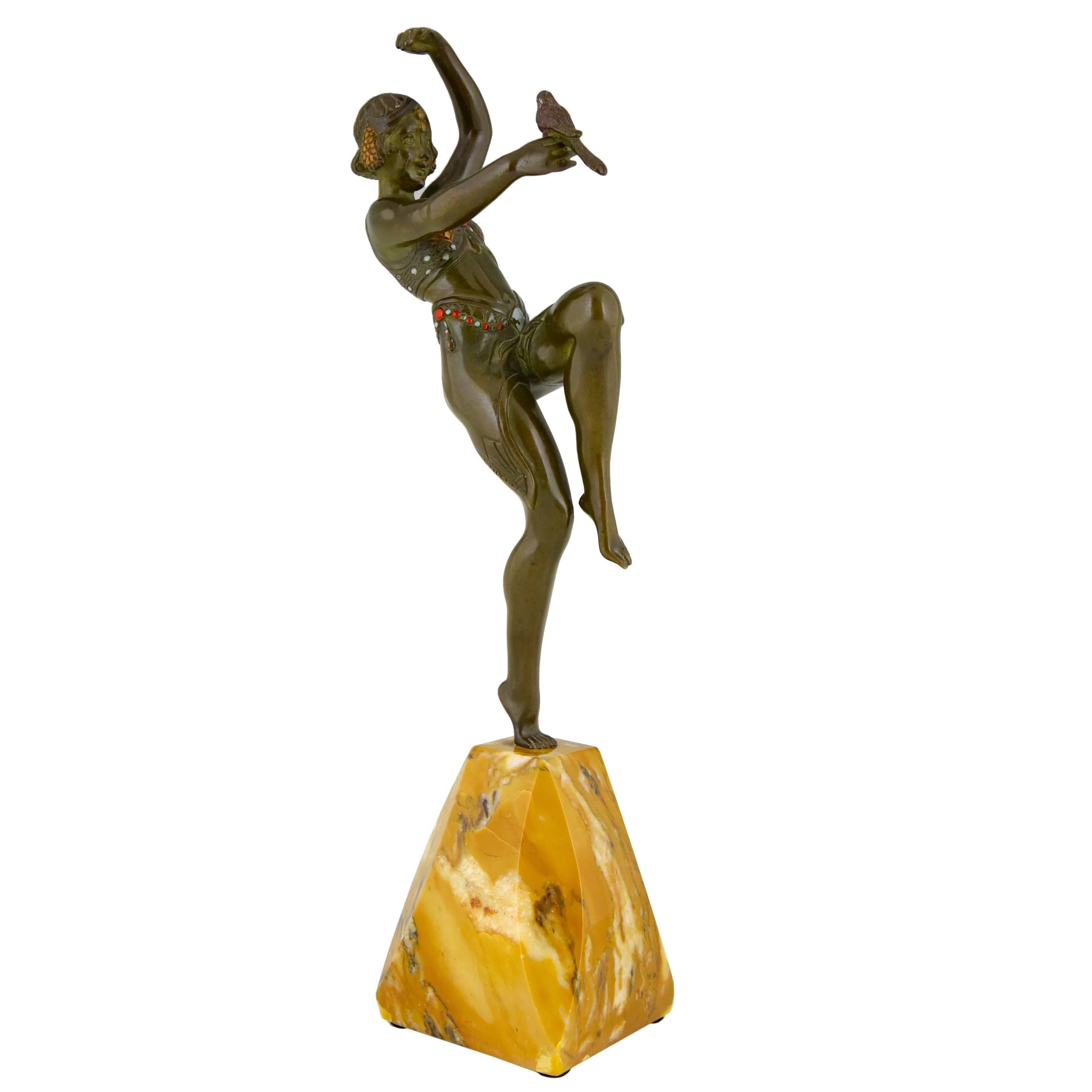 Art Deco Bronze Sculpture of a nude Dancer by Samuel Lipchytz 1930