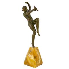 Art Deco Bronze Sculpture of a nude Dancer by Samuel Lipchytz 1930