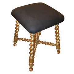 19th Century French Napoleon III Upholstered Foot Stool, France