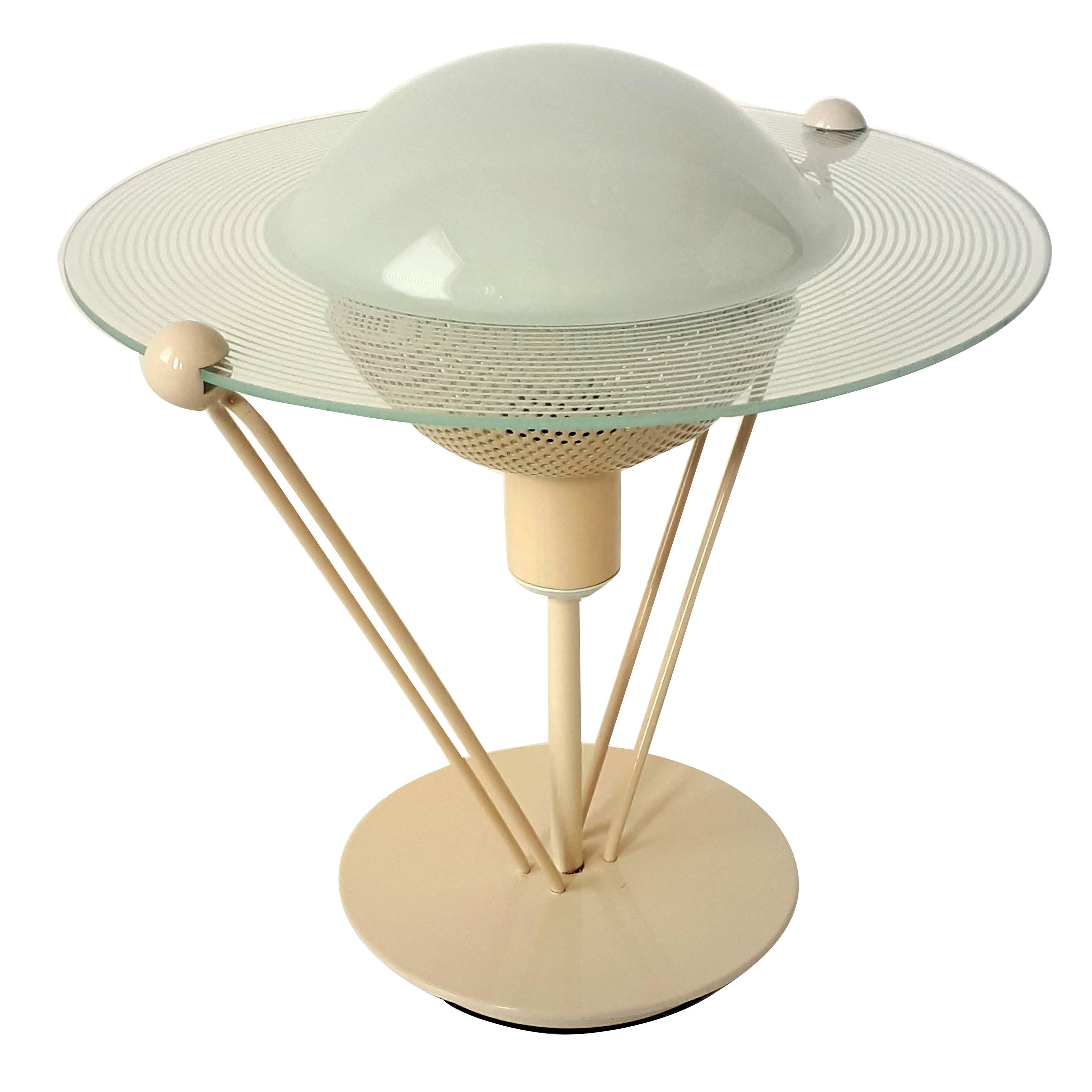 Saturn Glass Table Lamp , 1980s , Italia