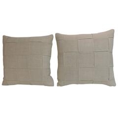 Pair of 19th Century Homespun French Linen Pillows 3