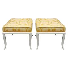 Robsjohn-Gibbings Pair of Curved Leg Benches, 1950s 5