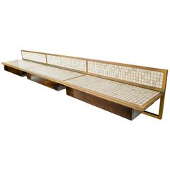 Walnut and Italian Glass Tile Wall Console 2