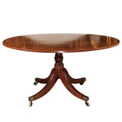English Regency Style Late 19th Century Tilt-Top Mahogany Table with Inlay