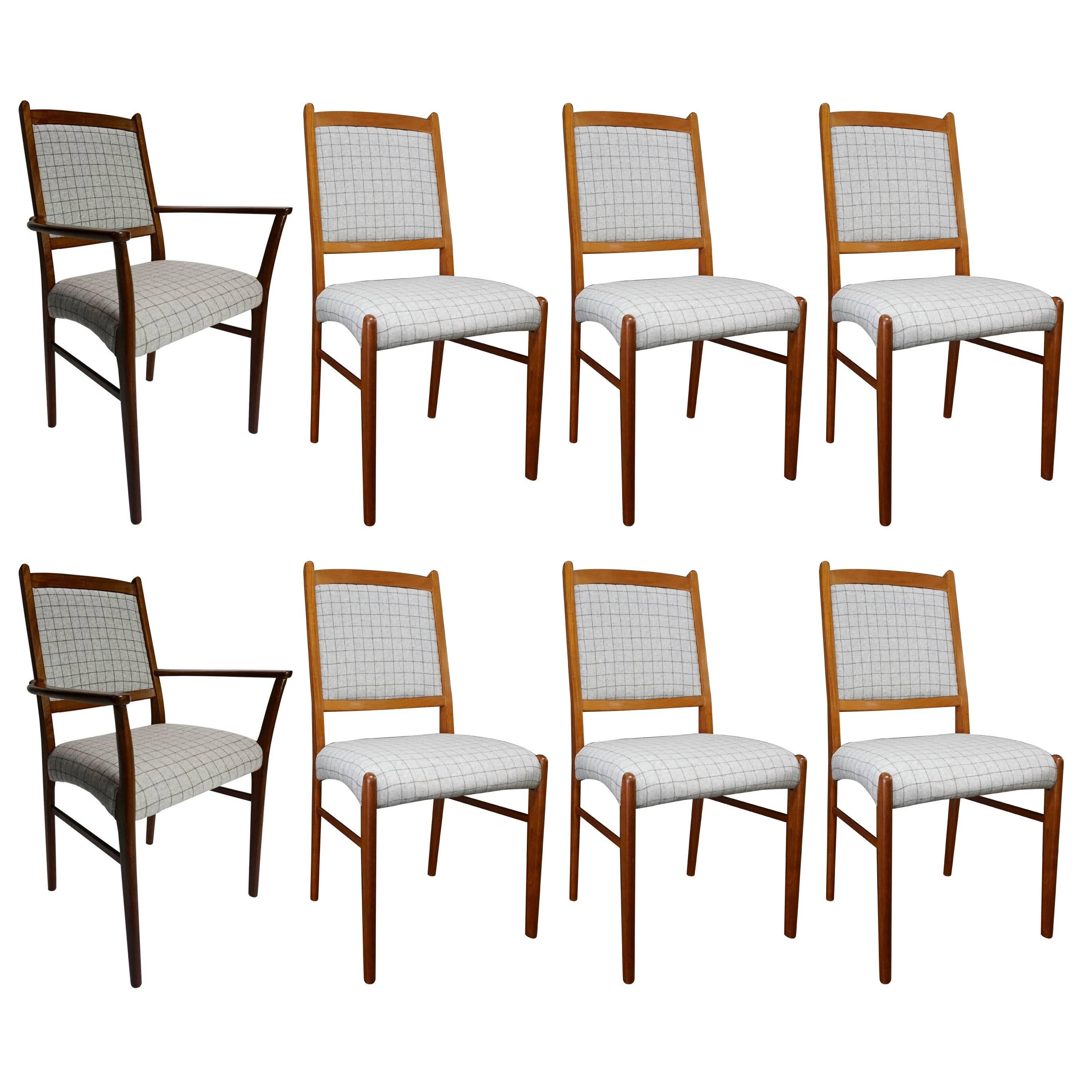 1970 Rasmus Furniture Set of Eight Dining Chairs For Sale