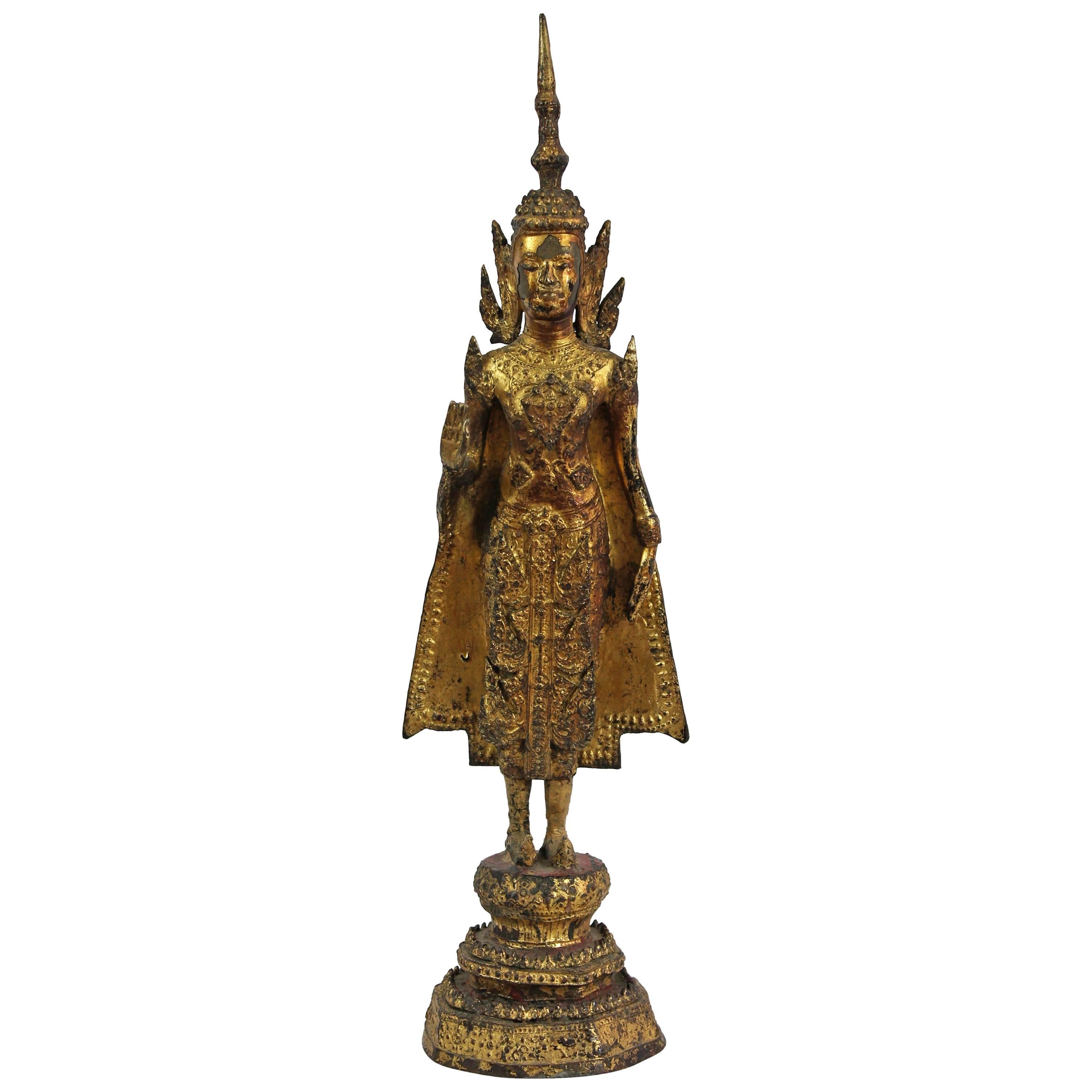 Rattanakosin Bouddha Guilt-Lacquered Bronze, 19th Century