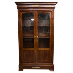 Antique 19th Century French Empire Mahogany Bookcase