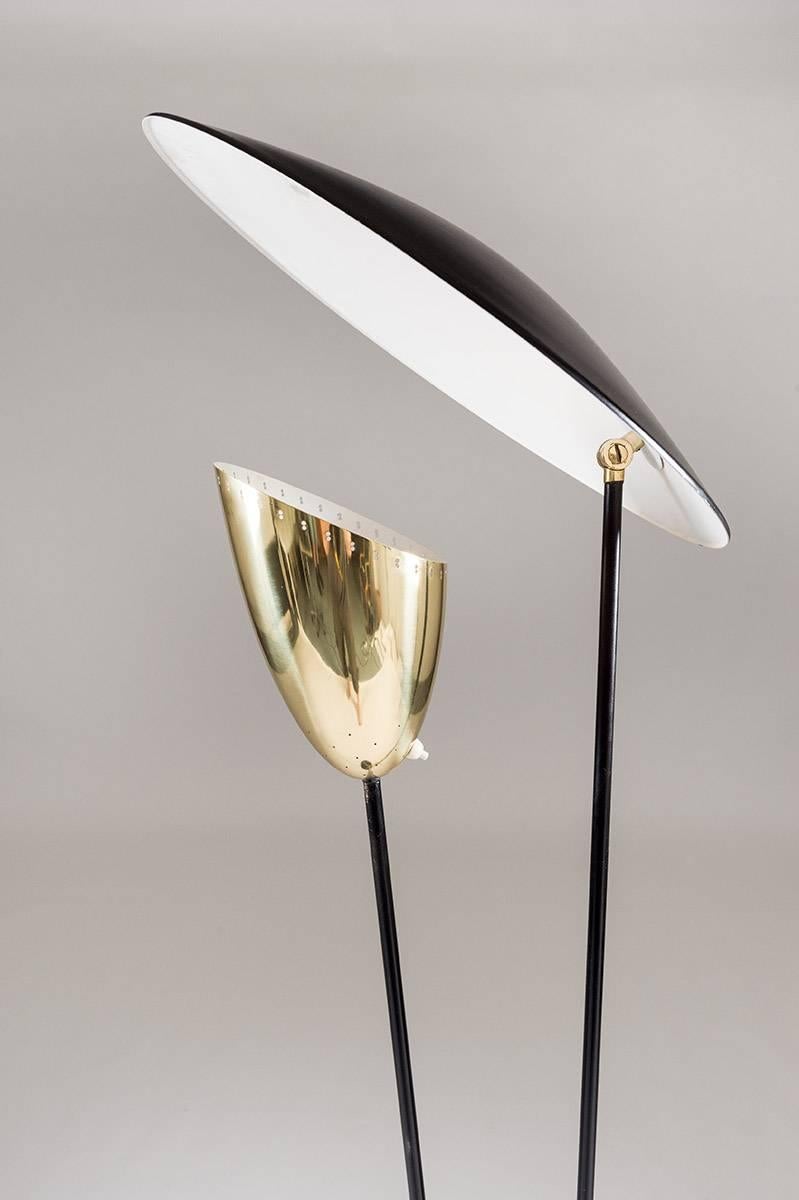Scandinavian Floor Lamp in Metal and Brass by Holm Sorensen 1