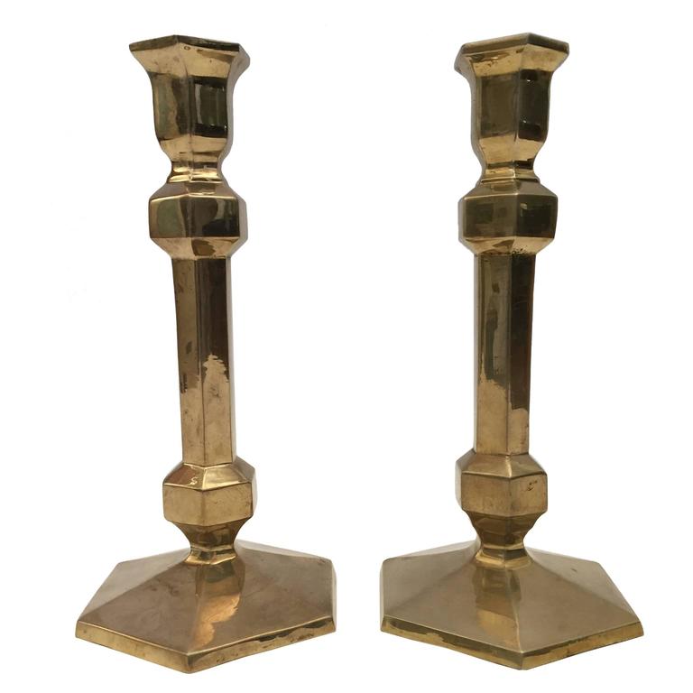 Pair of Brass Candlesticks For Sale at 1stdibs