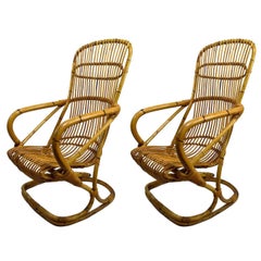 Italian Bamboo Lounge Chair pair available 