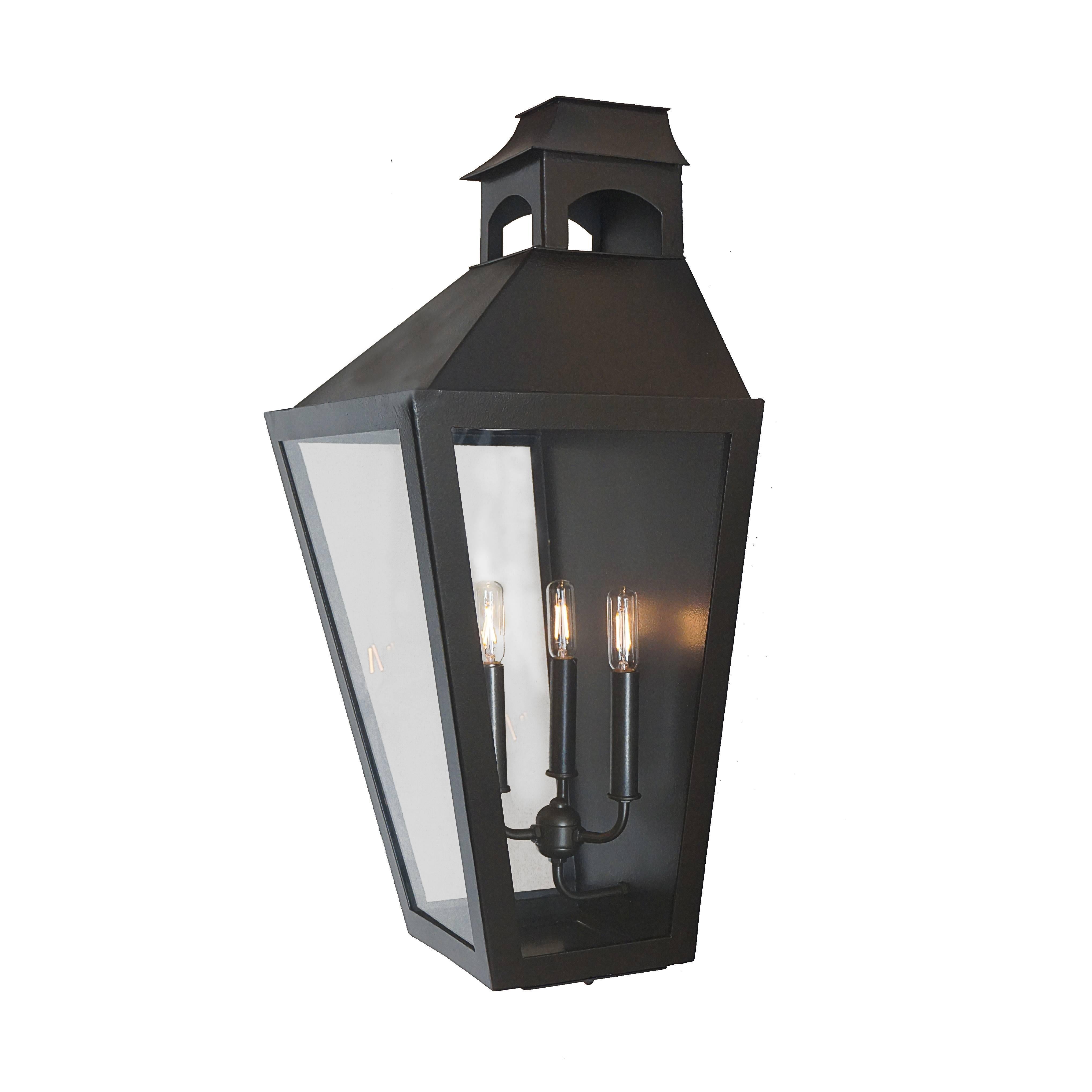 Hand-Crafted Classic Georgian Style Custom Produced Bronze Exterior Lantern For Sale