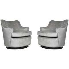 Pair of Dunbar Swivel Chairs by Edward Wormley