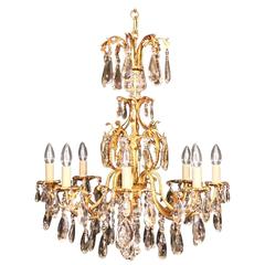 Italian Gilded Eight-Light Cage Antique Chandelier