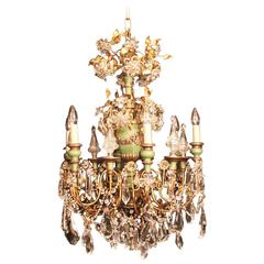 Italian Florentine Six-Light Giltwood Polychrome Chandelier