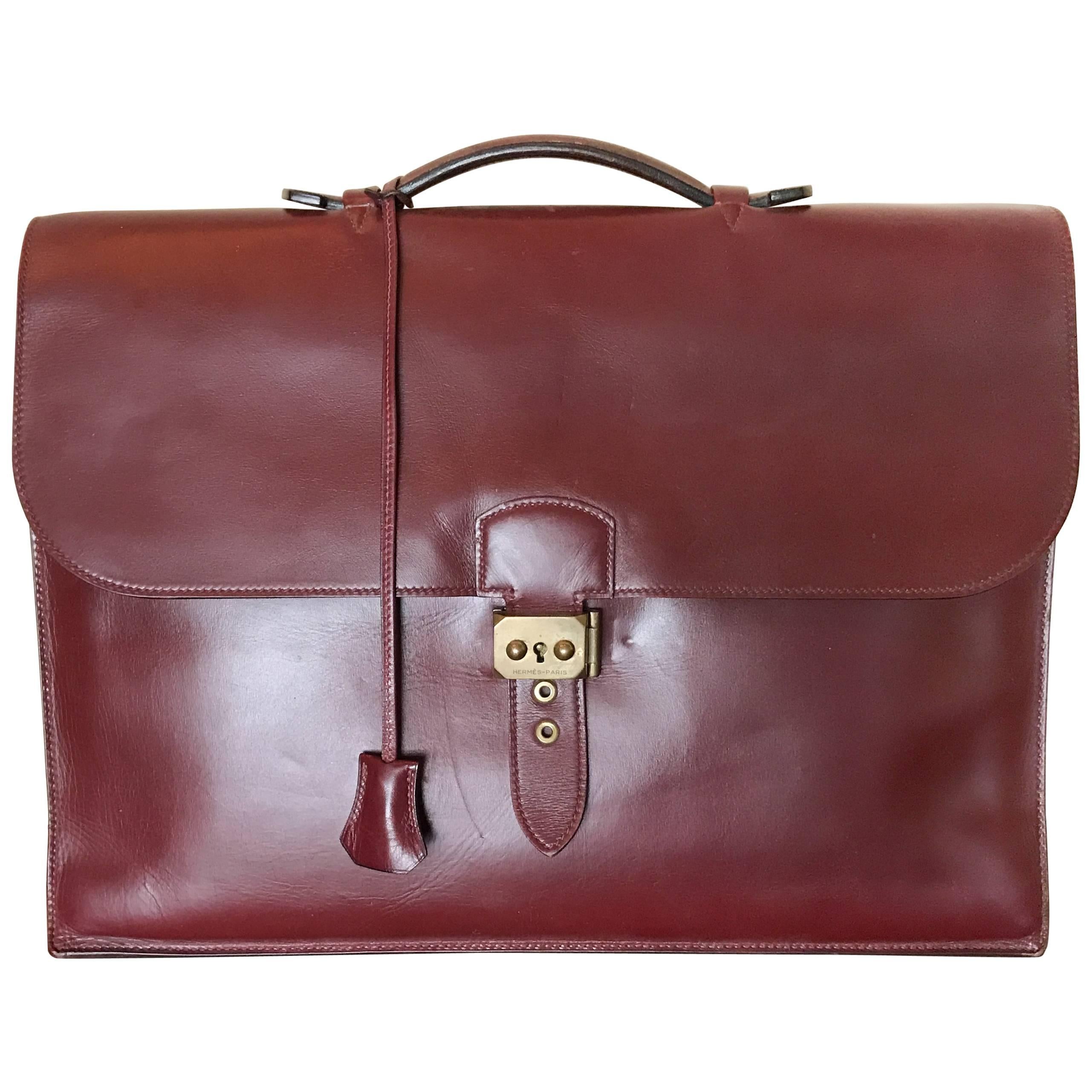 Hermès Sac à Dépêches Leather Briefcase For Sale