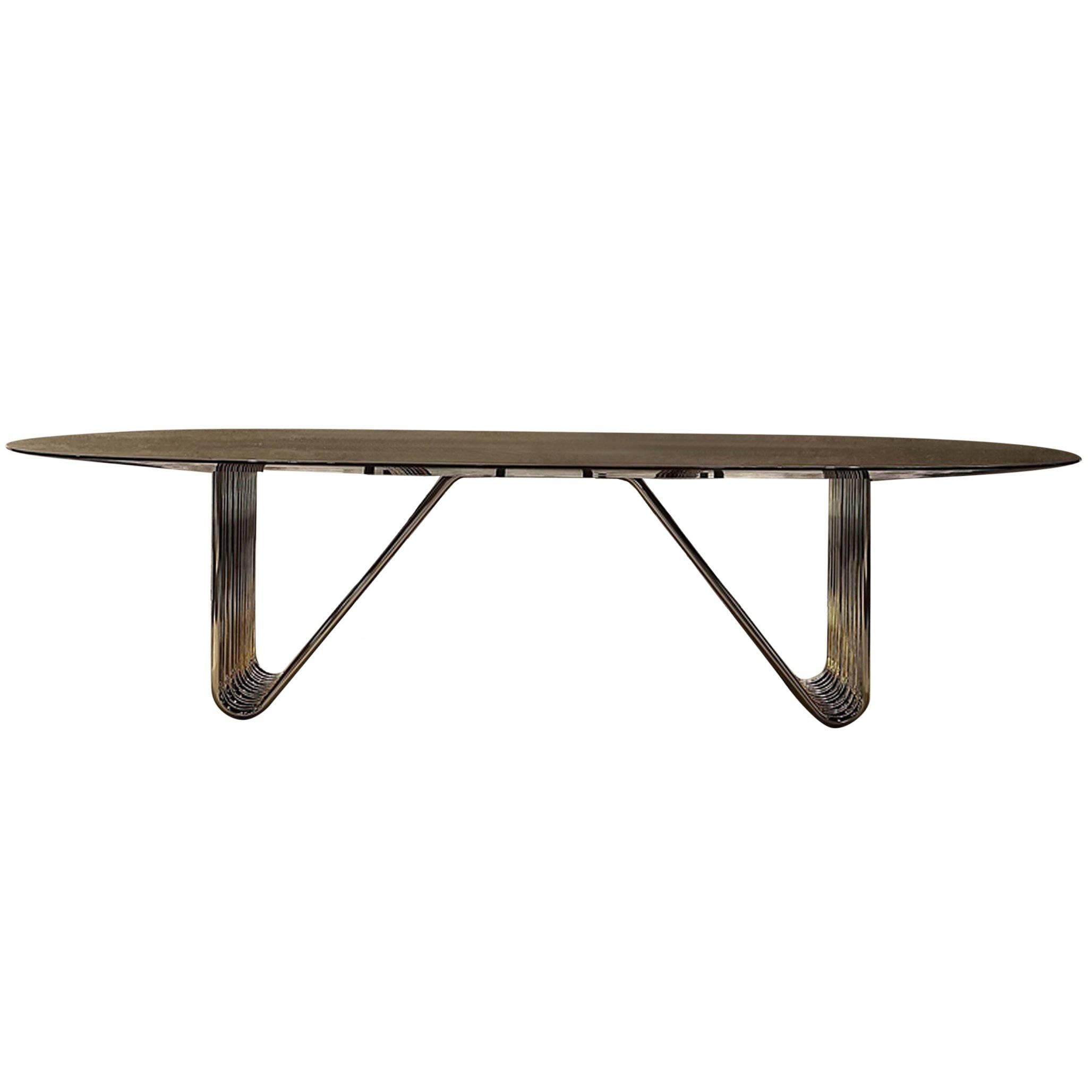 Alina Dining Table with Lacquered Ebony Top