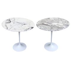 Two Eero Saarinen for Knoll Marble Tulip Side Tables